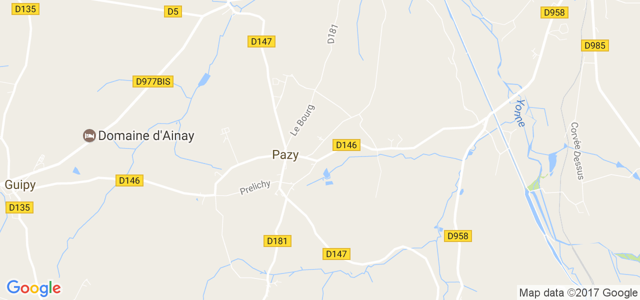 map de la ville de Pazy