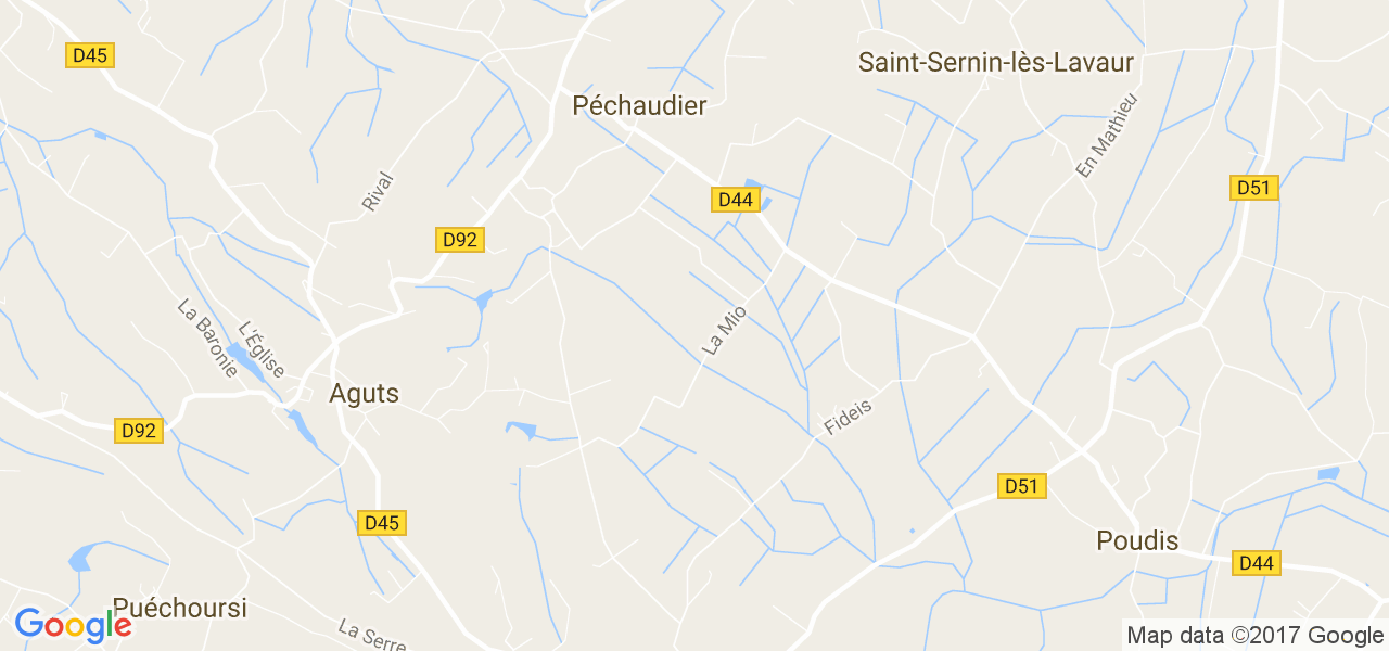 map de la ville de Péchaudier