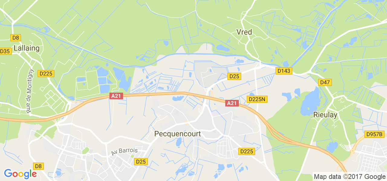 map de la ville de Pecquencourt