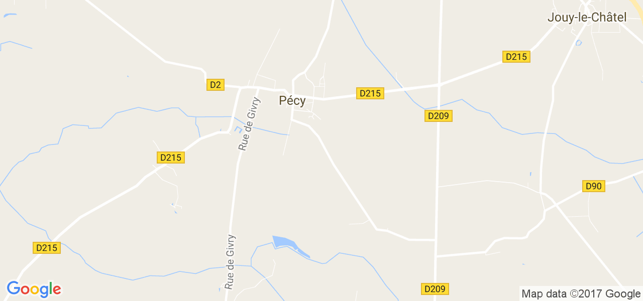 map de la ville de Pécy