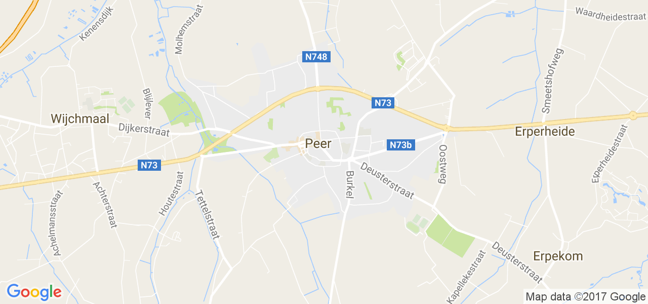 map de la ville de Peer