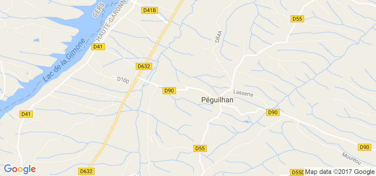 map de la ville de Péguilhan