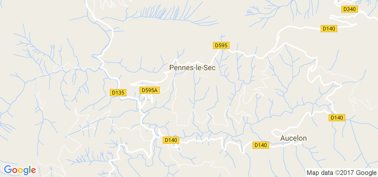 map de la ville de Pennes-le-Sec