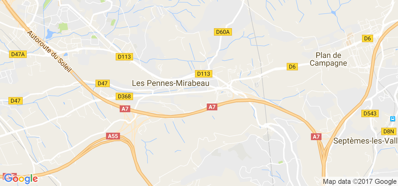 map de la ville de Pennes-Mirabeau