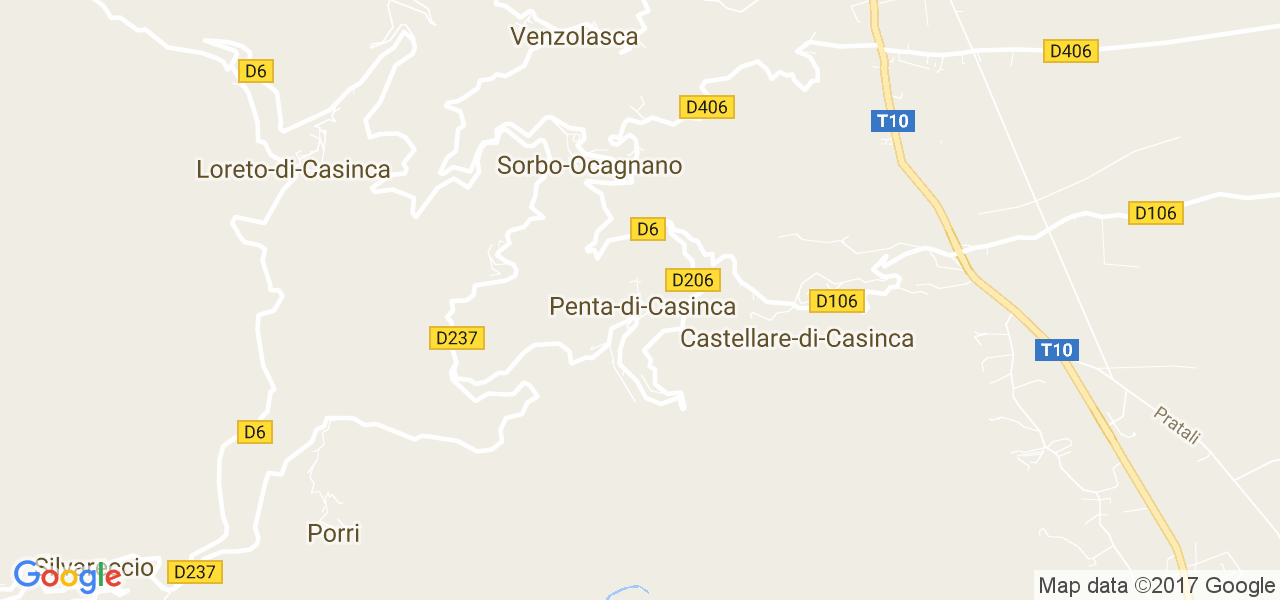 map de la ville de Penta-di-Casinca