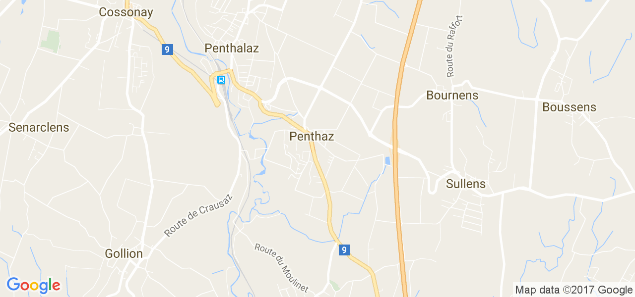 map de la ville de Penthaz