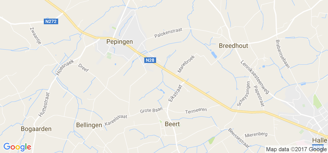 map de la ville de Pepingen