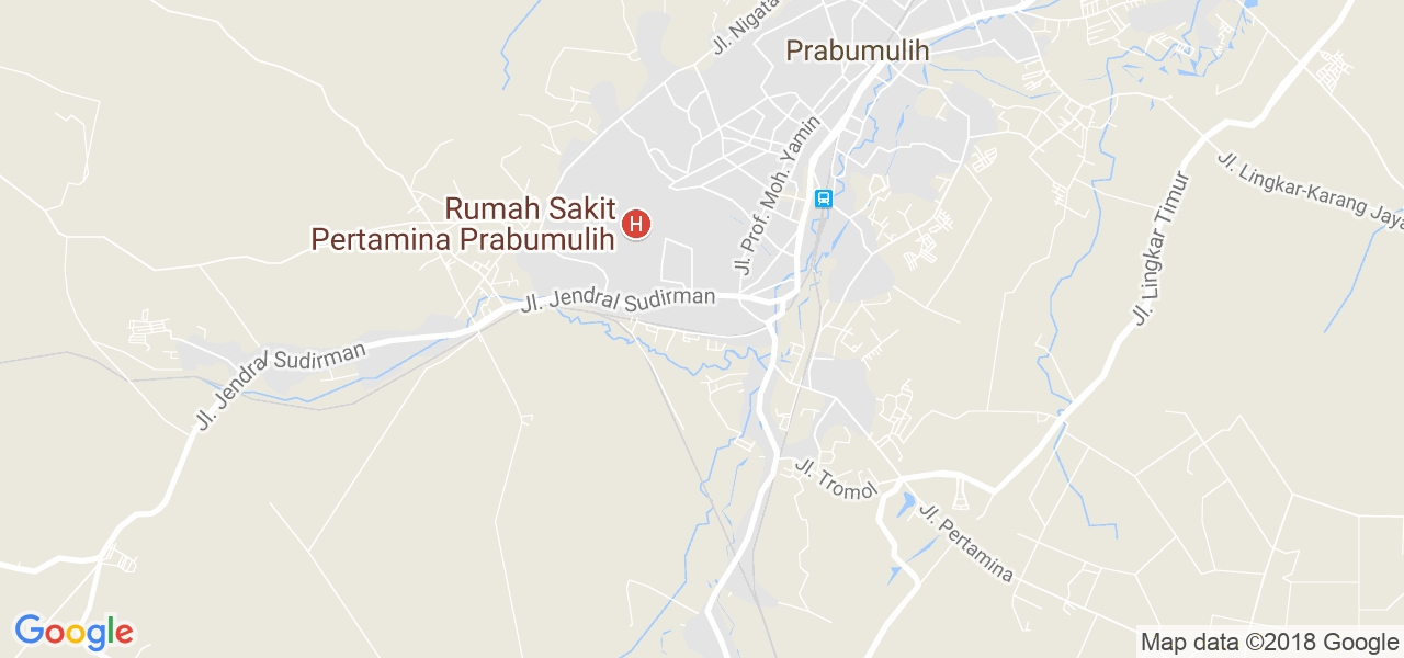 map of the city of Perabumulih