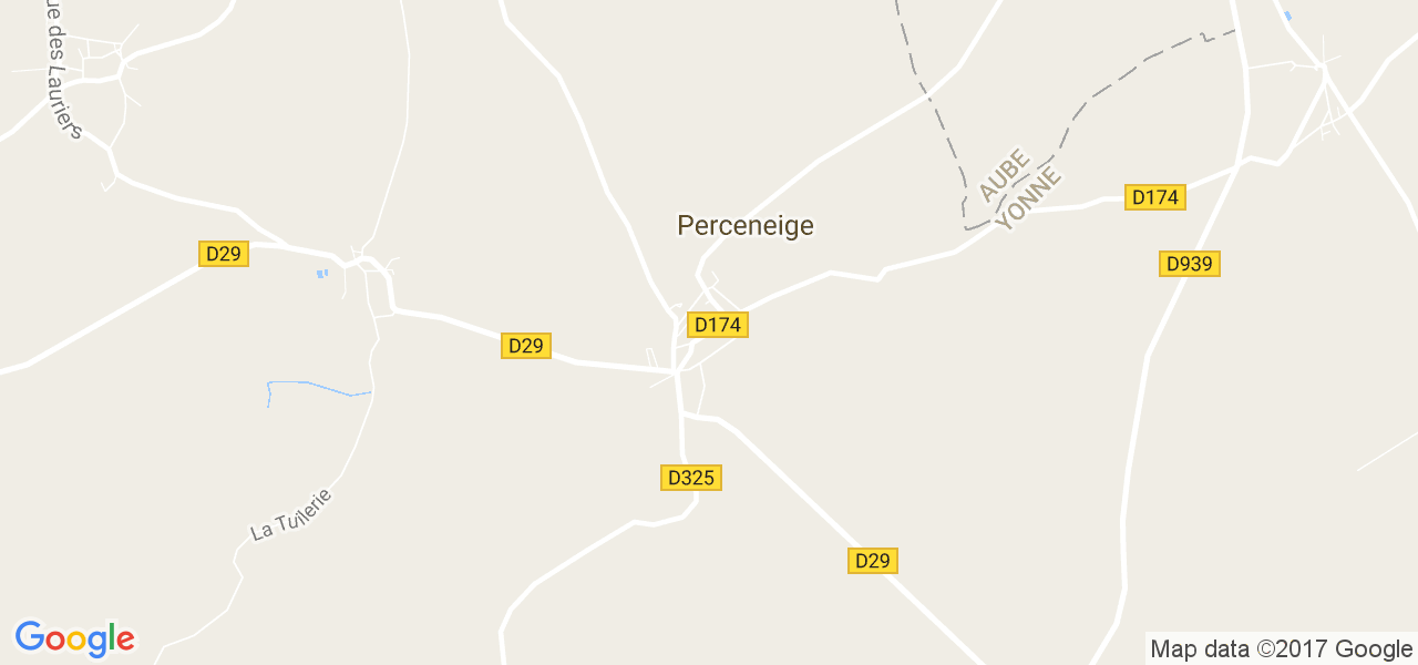 map de la ville de Perceneige