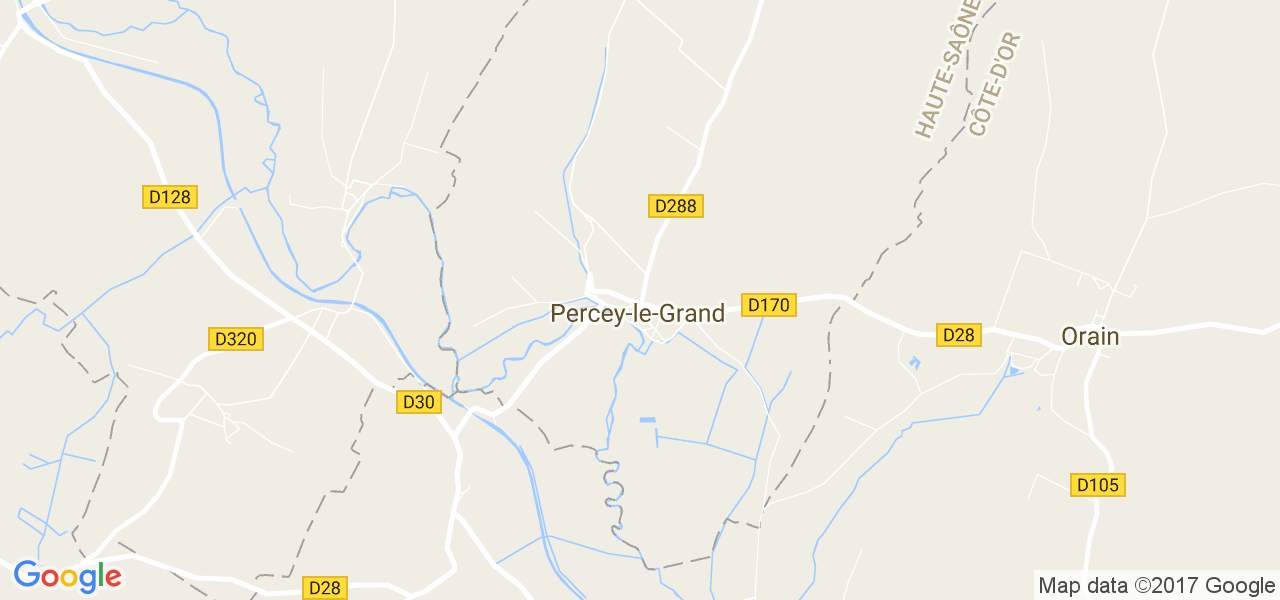 map de la ville de Percey-le-Grand