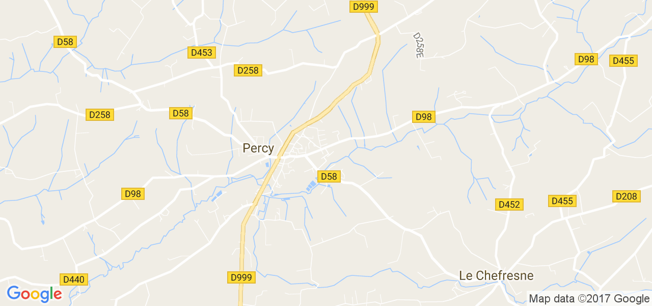 map de la ville de Percy