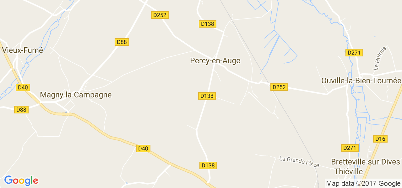 map de la ville de Percy-en-Auge