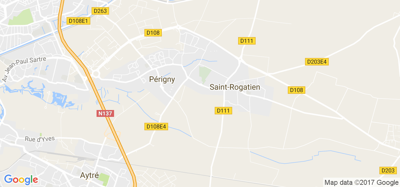 map de la ville de Périgny