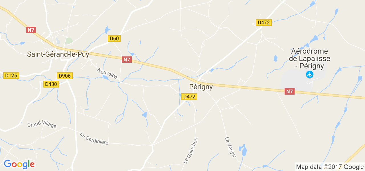 map de la ville de Périgny