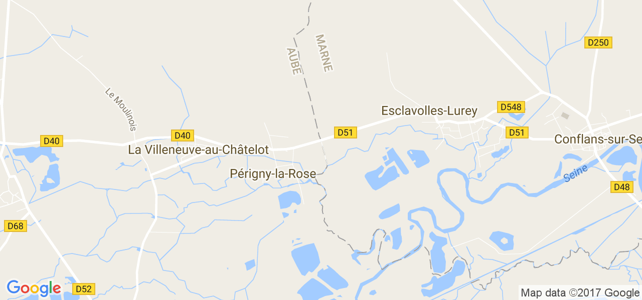 map de la ville de Périgny-la-Rose