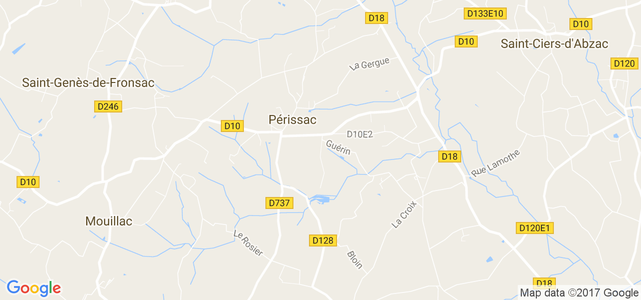 map de la ville de Périssac