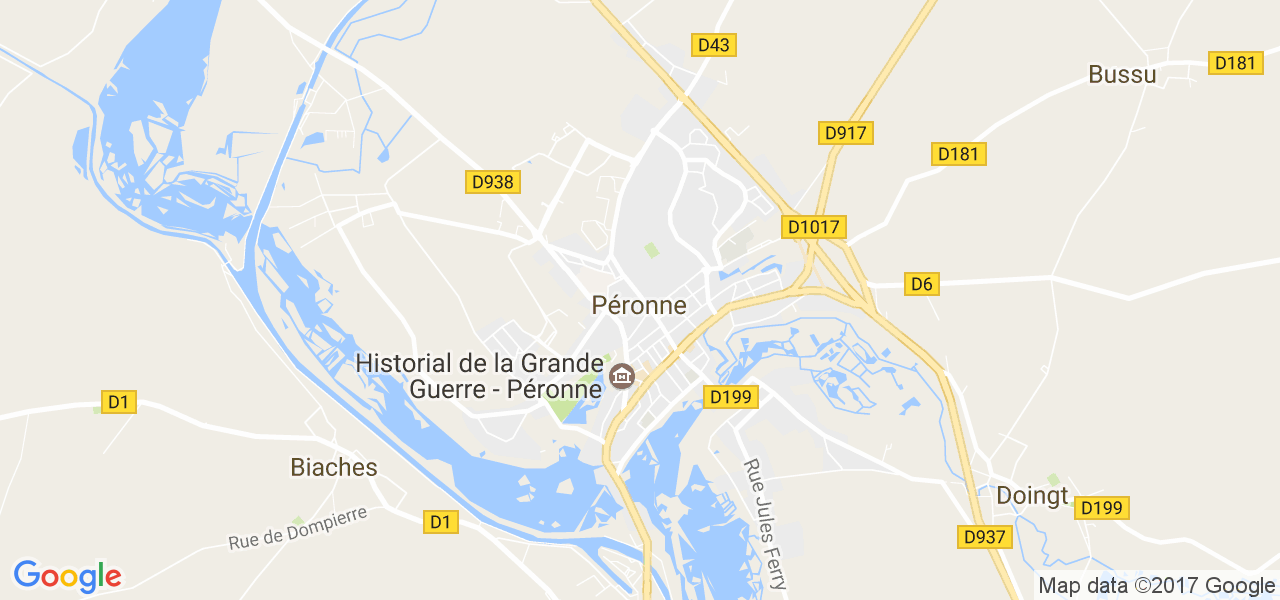 map de la ville de Péronne