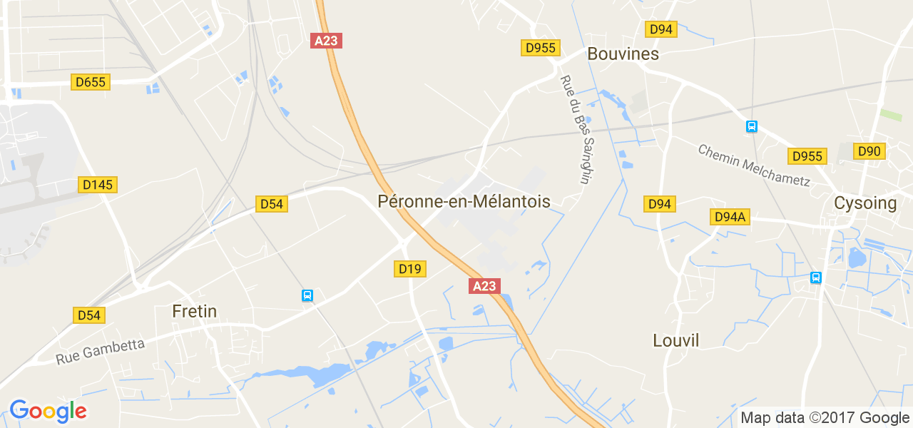 map de la ville de Péronne-en-Mélantois