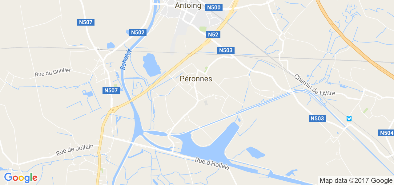 map de la ville de Péronnes-Lez-Antoing