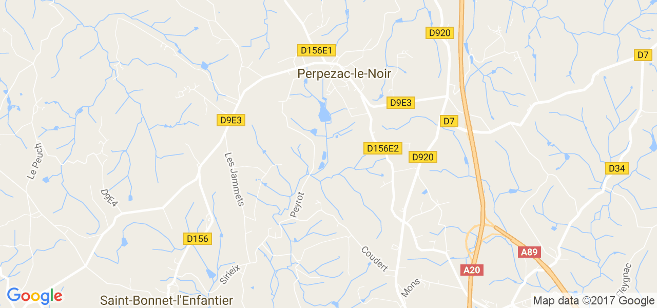 map de la ville de Perpezac-le-Noir