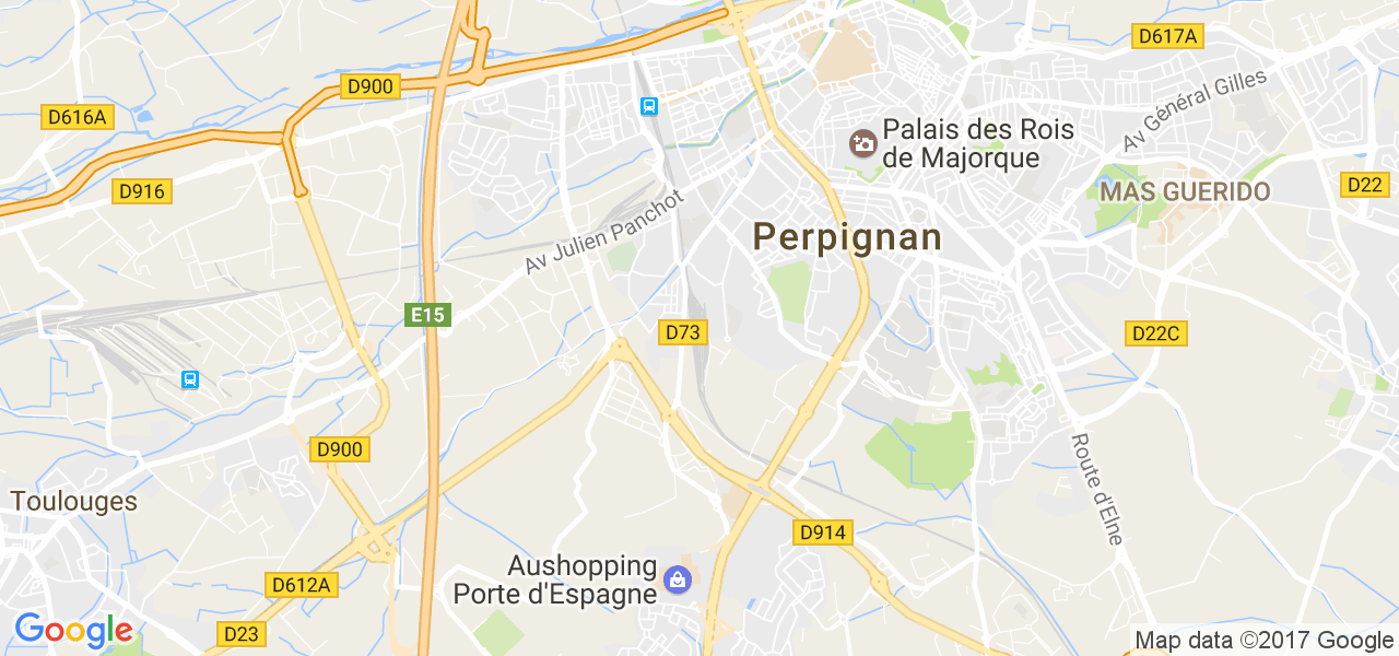 map de la ville de Perpignan