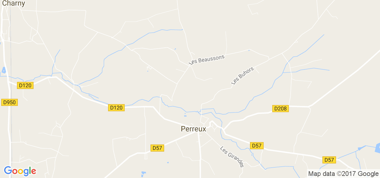 map de la ville de Perreux