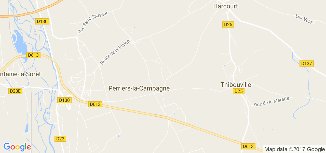 map de la ville de Perriers-la-Campagne