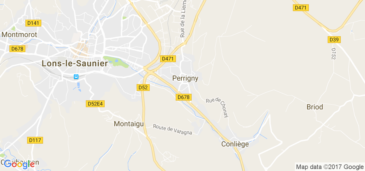 map de la ville de Perrigny