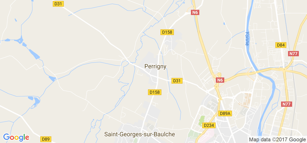 map de la ville de Perrigny