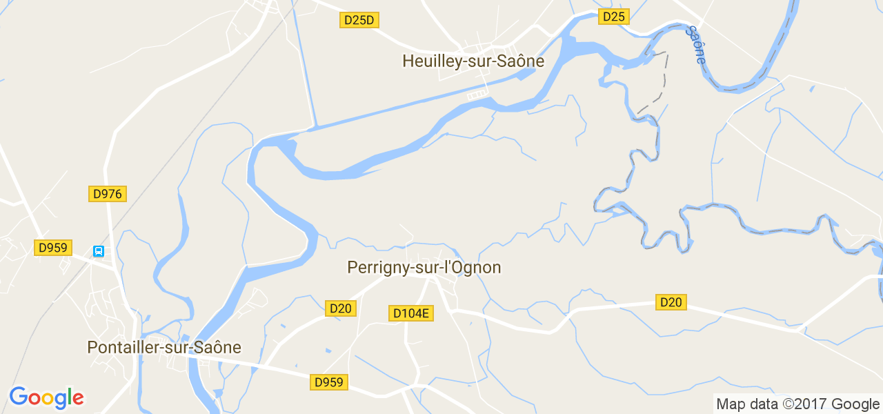 map de la ville de Perrigny-sur-l'Ognon