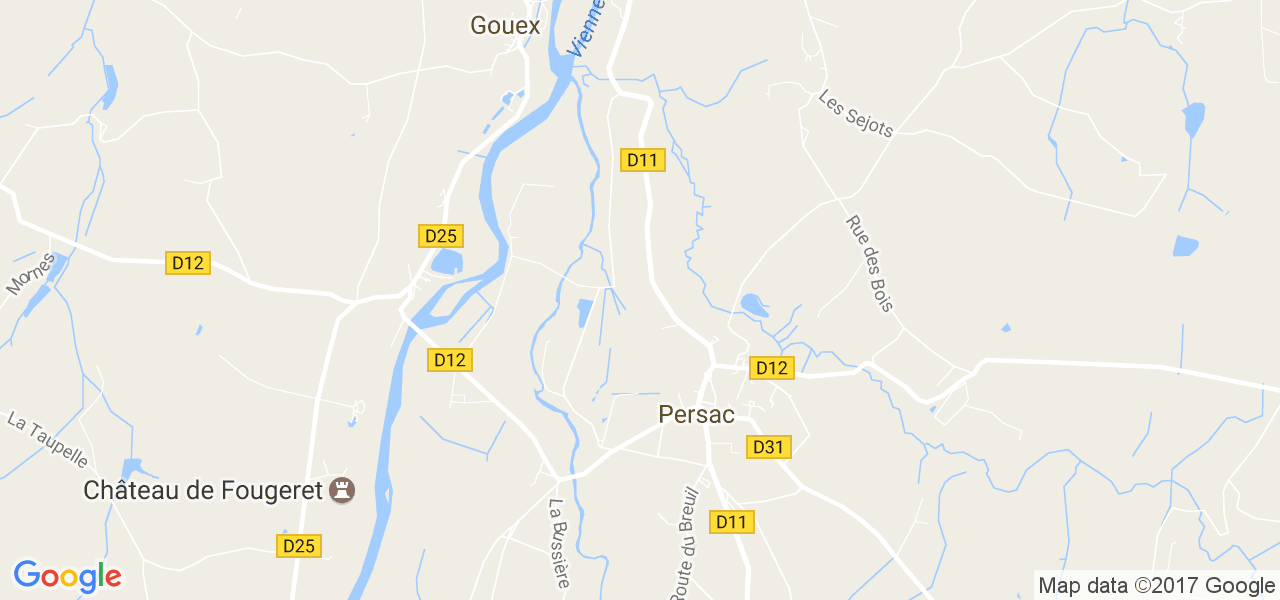 map de la ville de Persac