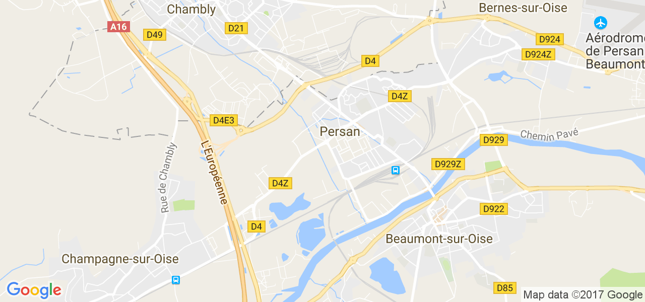 map de la ville de Persan