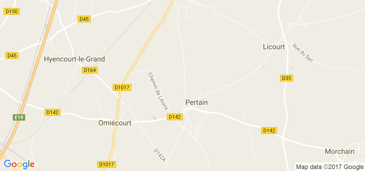 map de la ville de Pertain
