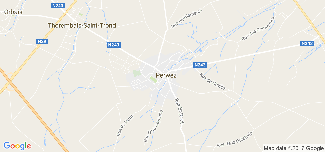 map de la ville de Perwez