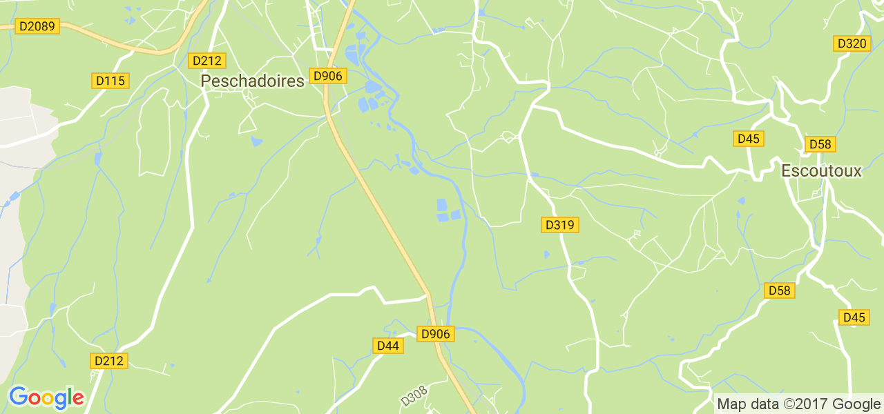 map de la ville de Peschadoires