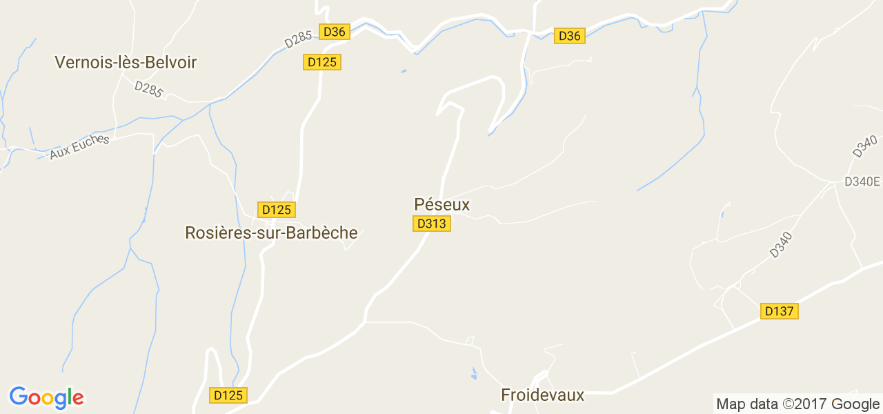 map de la ville de Péseux