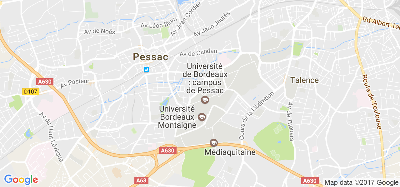 map de la ville de Pessac