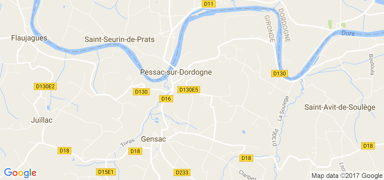 map de la ville de Pessac-sur-Dordogne