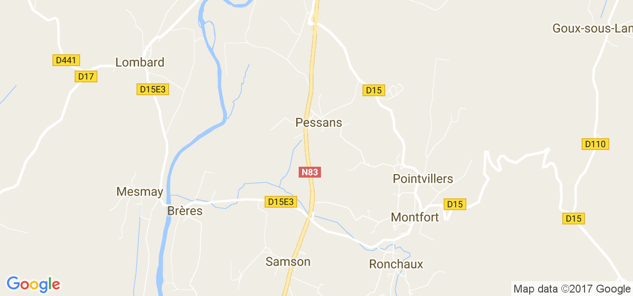 map de la ville de Pessans