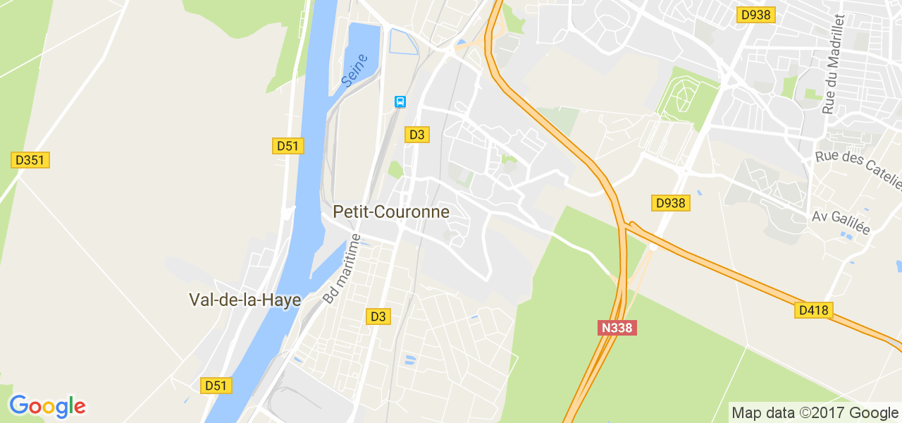 map de la ville de Petit-Couronne