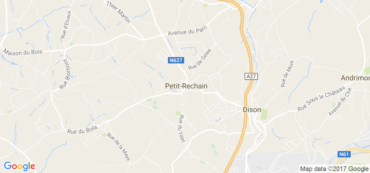 map de la ville de Petit-Rechain