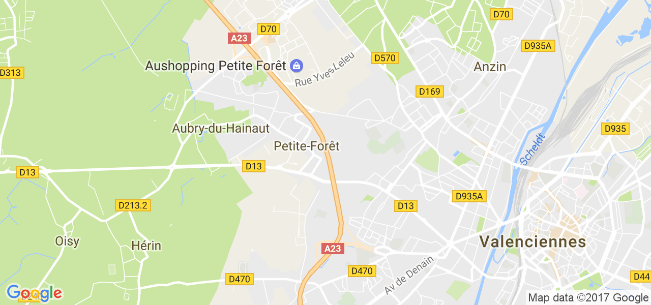 map de la ville de Petite-Forêt