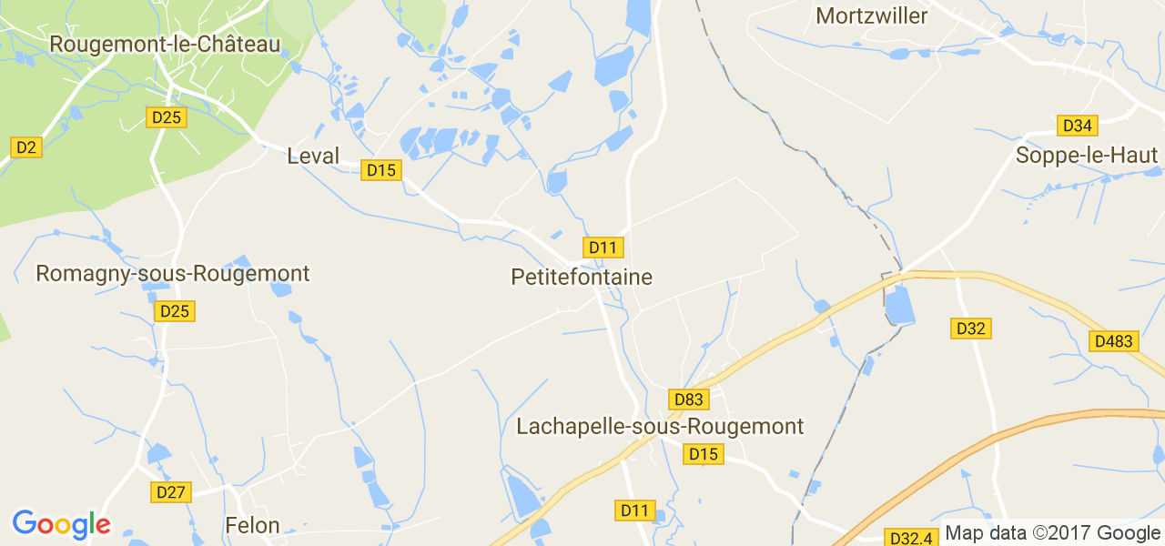 map de la ville de Petitefontaine