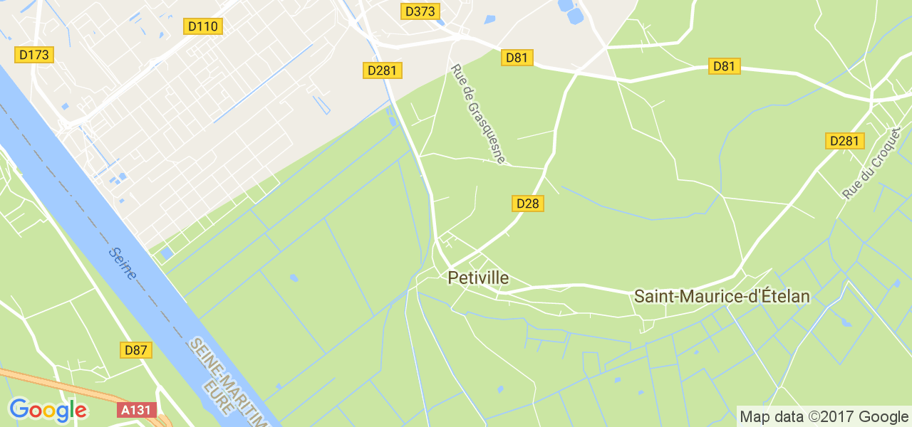 map de la ville de Petiville