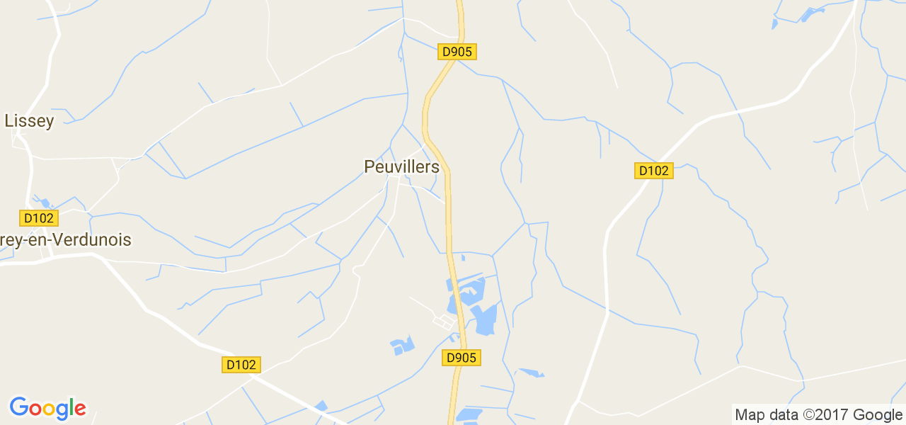 map de la ville de Peuvillers