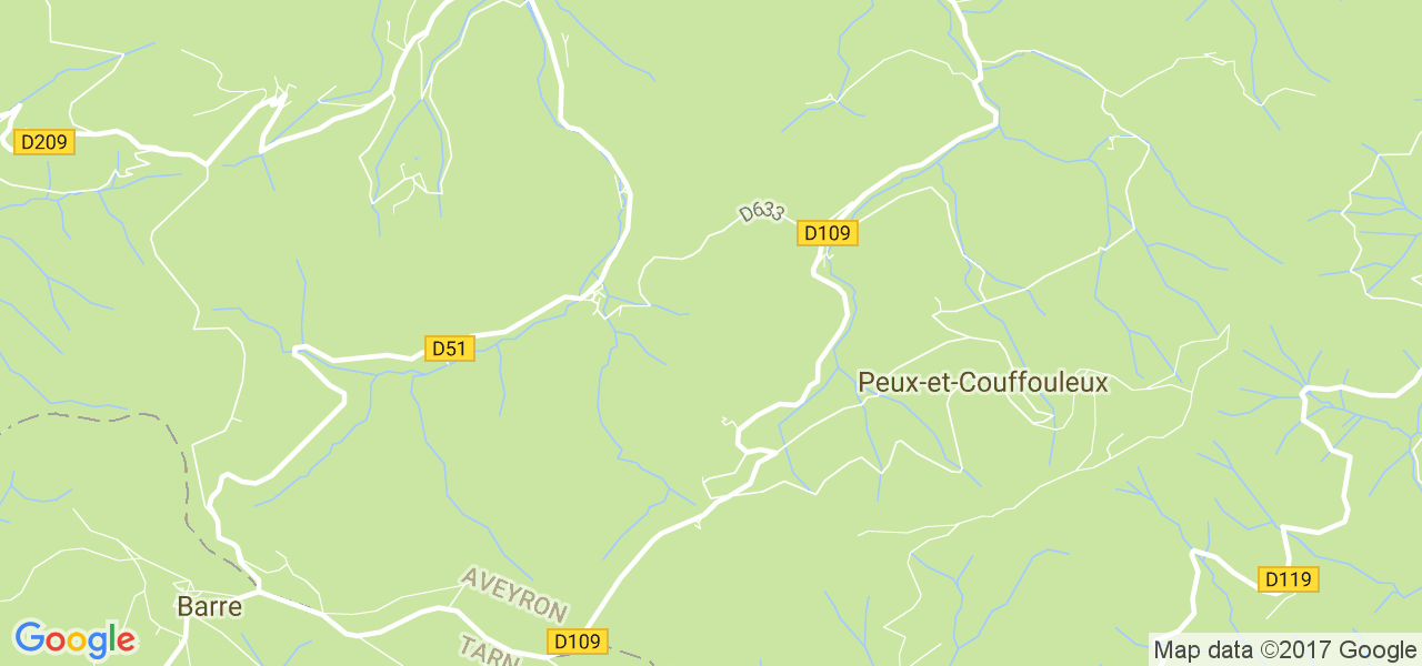 map de la ville de Peux-et-Couffouleux