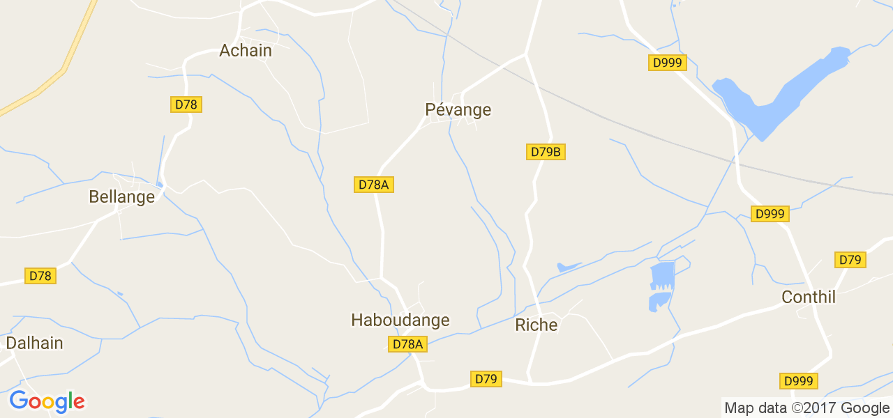 map de la ville de Pévange