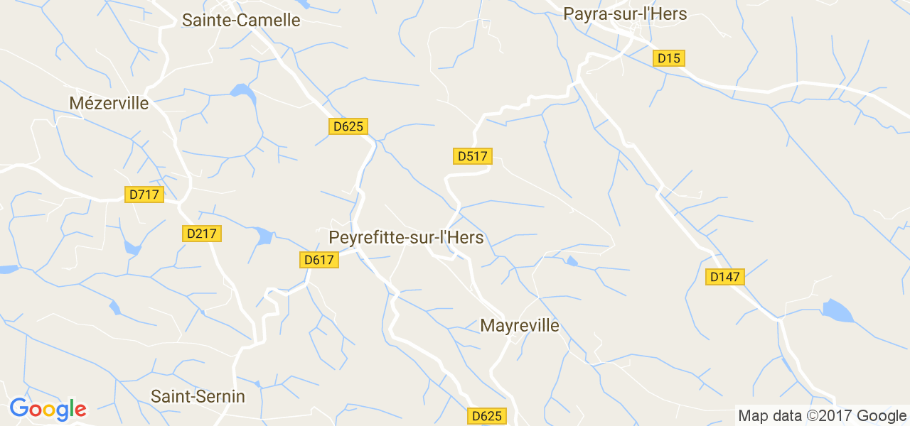 map de la ville de Peyrefitte-sur-l'Hers