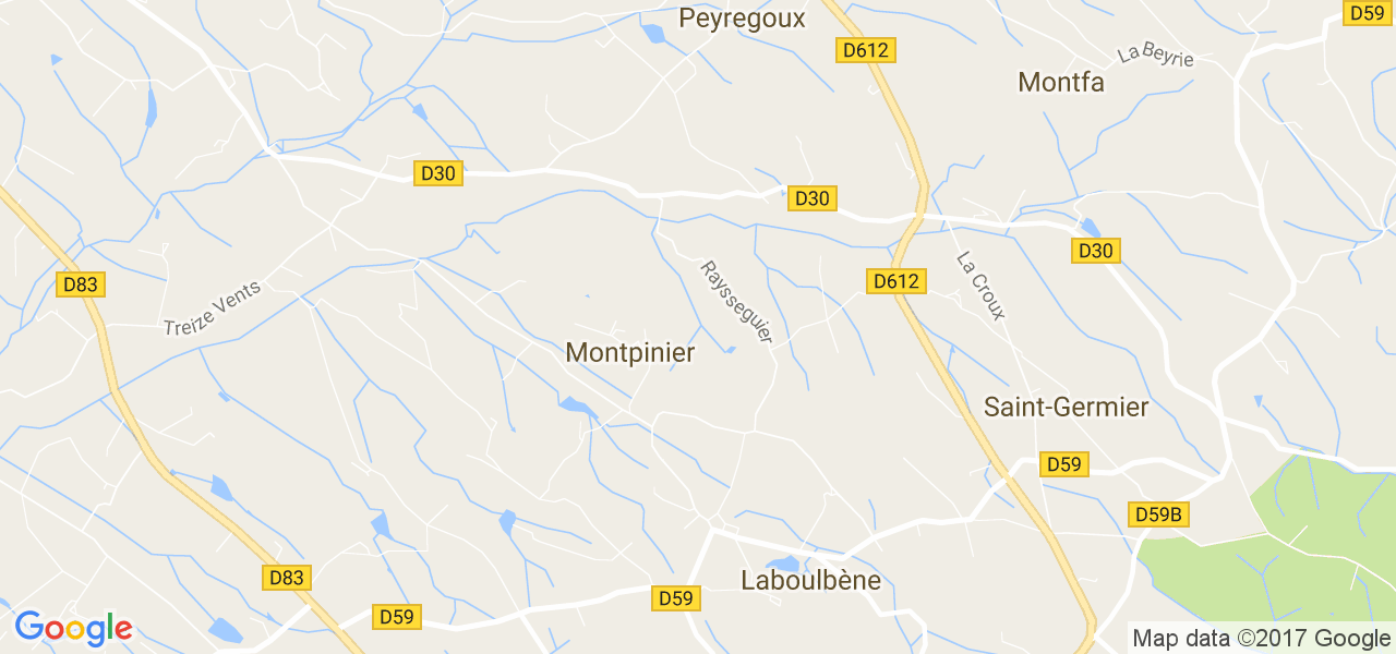 map de la ville de Peyregoux