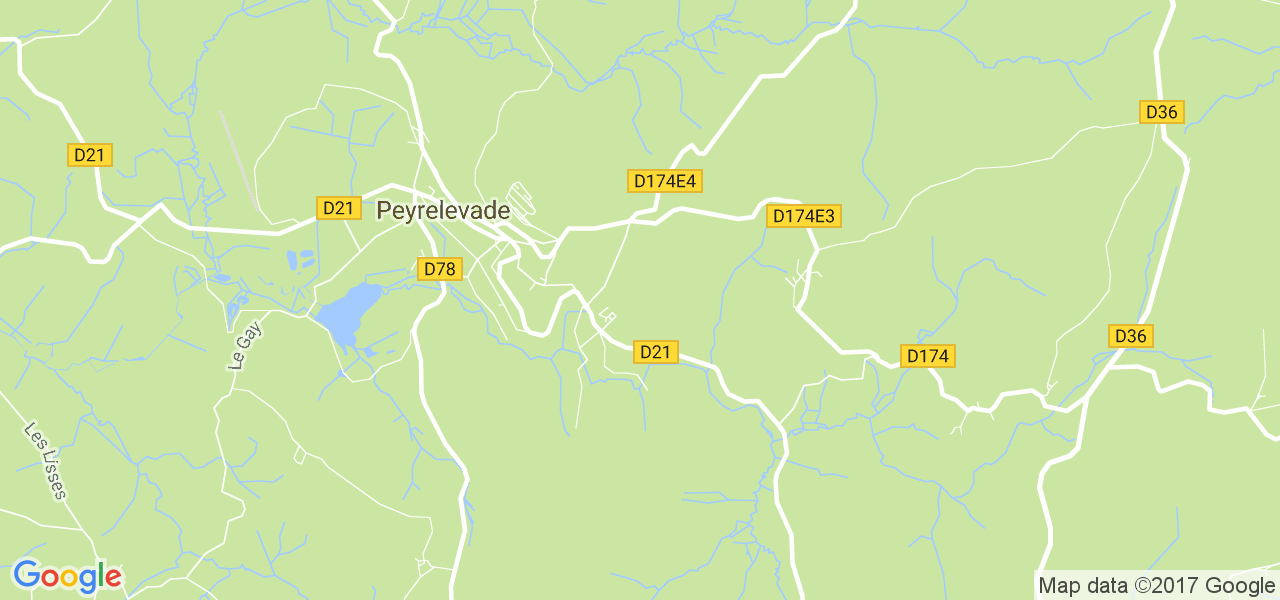 map de la ville de Peyrelevade